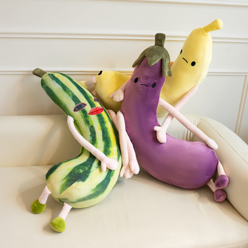 ELAINREN Big Eggplant Plush Long Body Pillow Soft Vegetable Stuff Toy /31''
