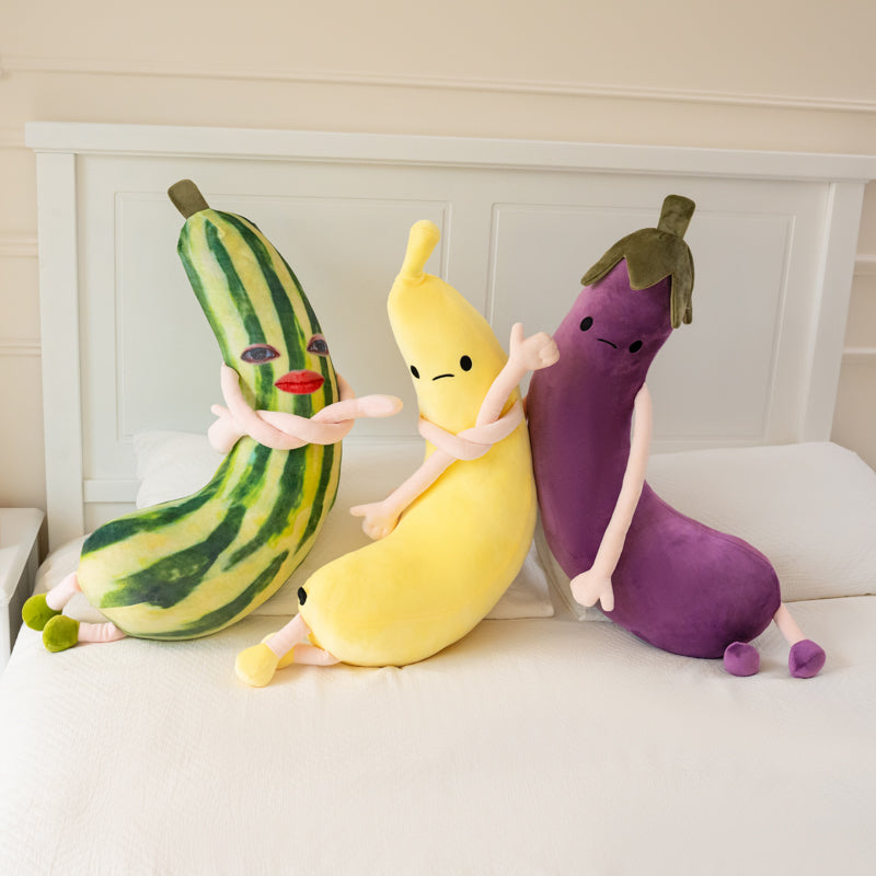 ELAINREN Big Cucumber Plush Long Body Pillow Soft Vegetable Stuffed Food Toy/31''
