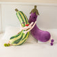 ELAINREN Big Eggplant Plush Long Body Pillow Soft Vegetable Stuff Toy /31''