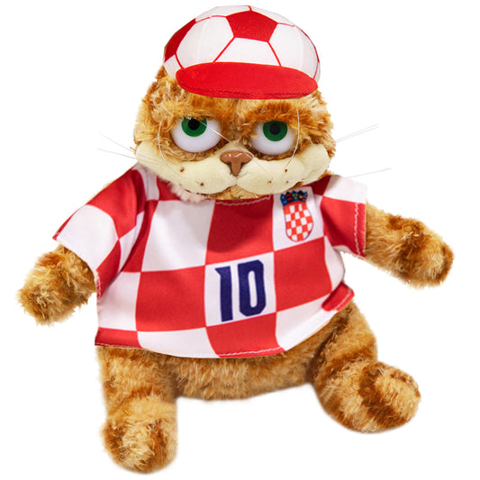 ELAINREN Kawaii Stuffed Football Garfield Wearing Football Shirt and Hat/11.8''